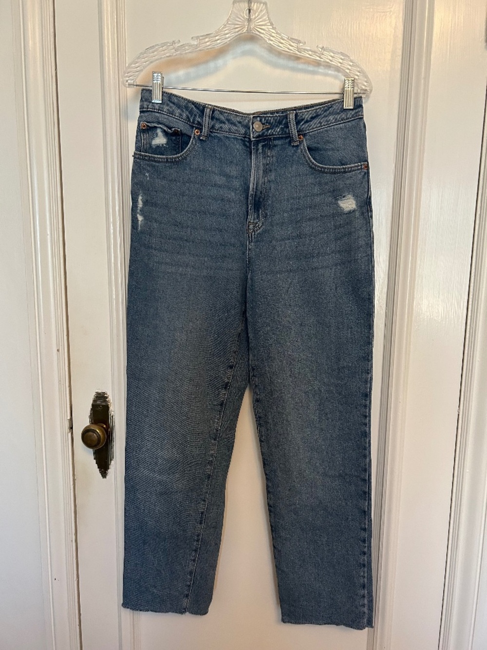 Rewash Super High Rise Straight Leg Ankle Jeans